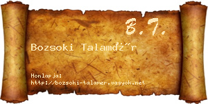 Bozsoki Talamér névjegykártya